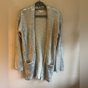 Tulle Shimmering Silver Open Cardigan